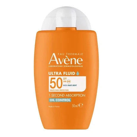 Eau Thermale Avène - Solaires Ultra Fluide Matifiant SPF50 UVB UVA Lumière Bleue 50ml