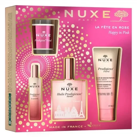 Set La Fête en Rose Aceite + Gel de ducha + EDP + Vela 100 ml +100 ml + 15ml + 70 g